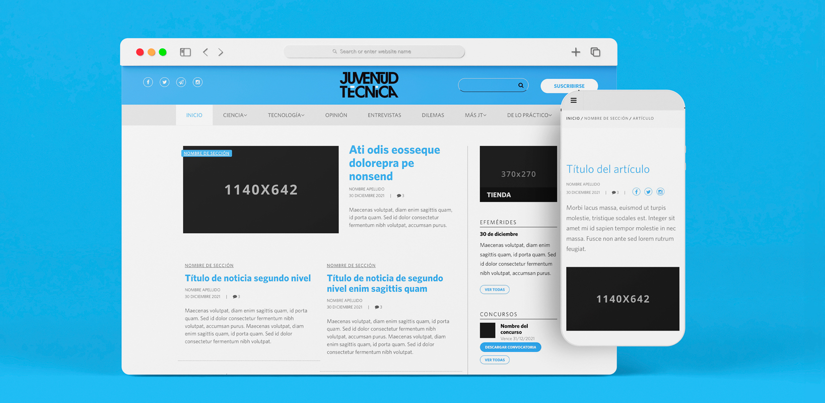 Propuesta de diseño web para la revista Juventud Técnica