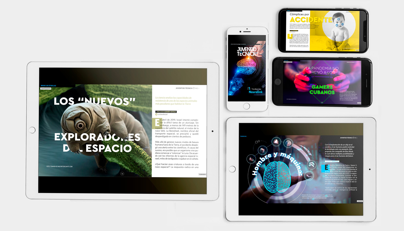 Diseños version digital de la revista Juventud Técnica