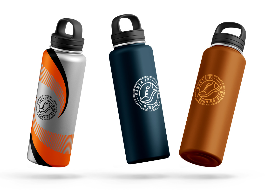 Santa Fe Running Club-diseño para personalización de botellas de agua