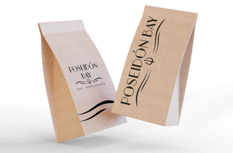 Diseño de marca para Poseidón Bay_bolsas