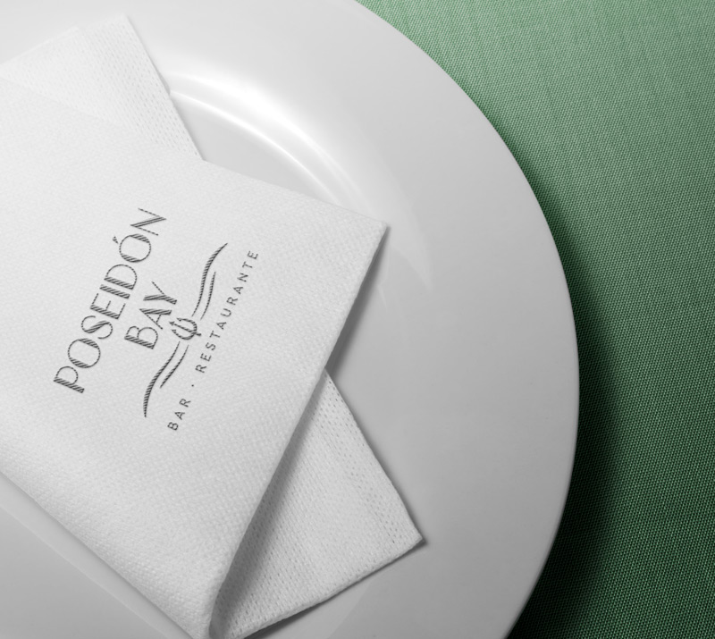 Diseño de marca para Poseidón Bay_servilleta
