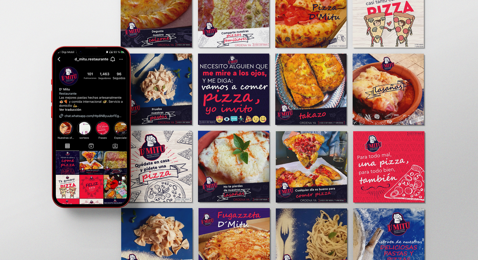 D'Mitu. Diseño de feed para redes sociales