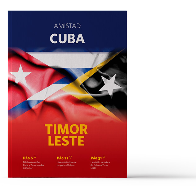Diseño revista Timor Leste - Cuba. Portada