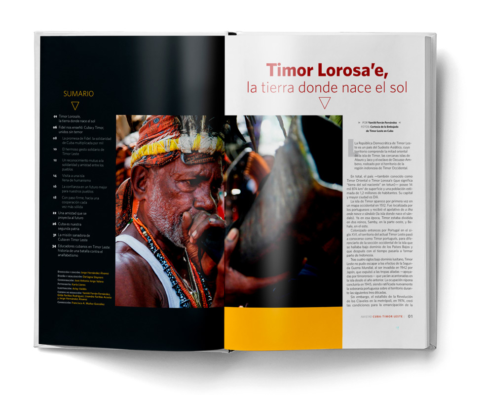 Diseño revista Timor Leste - Cuba.