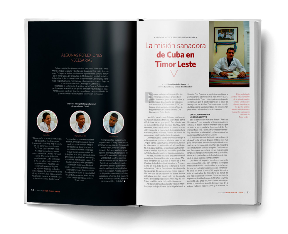 Diseño revista Timor Leste - Cuba.